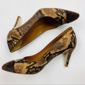 QUEORK Animal Print Cork Heels Sz 7